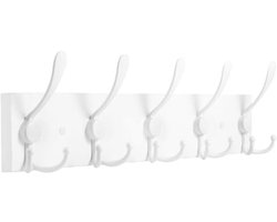 Wandmontage Kapstok met Houten Plank en Drievoudige Haken – 42,9 cm