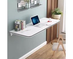 Wandmontage Klaptafel - Opklap bureau - Ruimte Besparen - Stevig Stalen Frame - 70x40cm - Wit