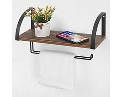 Wandmontage Papieren Handdoekhouder met Plank - Keuken en Badkamer Organizer