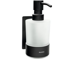 Wandmontage Zeepdispenser Zonder Boren | Mat Zwarte Handzeepdispenser met Roestvrijstalen Pomp | 250ml Afwasmiddeldispenser