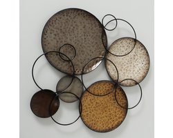 Wandobject - Muurdecoratie - ijzer - Kunst -75x75cm - Bruin