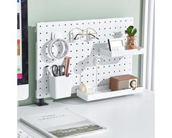 Wandorganizer voor bureau – multifunctioneel pegboard met ophanghaken en houders, perfect voor kantoorbenodigdheden en tools