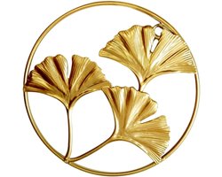 Wandornament bladeren - Metalen kunst - Huis decoreren - Modieus artistiek design - 18.5x18.5cm - Goud
