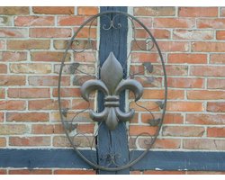 Wandornament met Franse Lelie - Metaal - Vintage Brown