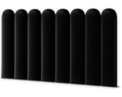 Wandpaneel Hoofdeinde - Hoofdbord Bekleed - Slaapkamer Decoratie - Allergievriendelijke Vulling - 30 x 80 cm - Zwart