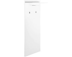 Wandpaneel met Garderobe in Wit - Ruimtebesparende Kapstok met Kledingstang en Haken