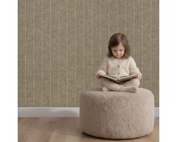 Wandpaneel vilt, lattenwand 100 mm, taupe – 2950 x 600 mm | 9mm dik | Verbetert de akoestiek | Eenvoudige montage | Wanddecoratie