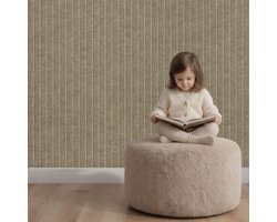 Wandpaneel vilt, lattenwand 50 mm, taupe – 2950 x 1200 mm | 9mm dik | Verbetert de akoestiek | Eenvoudige montage | Wanddecoratie