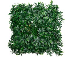 Wandpanelen Kunsthaag Groot blad 1 m² voor binnen en buiten - 4 panelen van 50 x 50 x 4 cm
