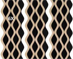 Wandpanelen Lattenlook - Decoratieve Panel - Muur Decoratie - Zijdelingse Verbinding - 20 x 240 cm - Hout Zwart