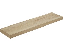 Wandplank 80 cm - SONOMA - IJzeren Beugel, Praktisch en Decoratief, Voor Boeken, Planten en Decoraties, Kleur: Eiken Sonoma, 80 x 20 x 3,8 cm, Max. 15 kg