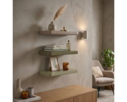 Wandplank Boat - Metaal - Taupe - 45x5x20 cm (BxHxD) - Organisch Design - Sfeervol