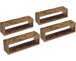 Wandplank Fagernes set van 4 59x14,5x17 cm houtkleurig