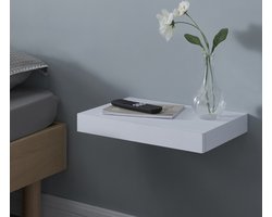Wandplank Hyvinkää met lade 39,5x25x5 cm wit