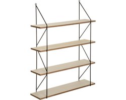 Wandplank in metaal en MDF Iris - 60 x 80 cm - Beige