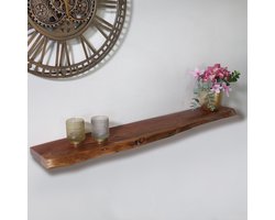 Wandplank Inge industrieel lengte 125cm acacia hout muurdecoratie