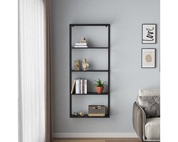 Wandplank Jämijärvi staal 140x60x18 cm zwart