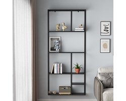 Wandplank Jämijärvi staal 180x80x18 cm zwart