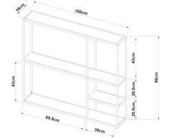 Wandplank Jämijärvi staal 90x100x18 cm zwart