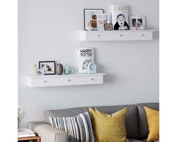 Wandplank - Kast - Met 3 lades - Wit