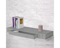 Wandplank lade Shabby Grijs