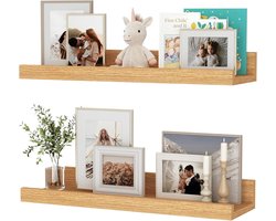 Wandplank Massief Hout - 2 Stuks 40 x 12 cm - Natuurhout