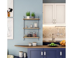 Wandplank | Melamine Laag | 18mm Dikte | Metalen Frame | Atlantic Pine