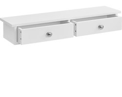 Wandplank met 2 lades zwevend MDF 60x15x10 cm wit