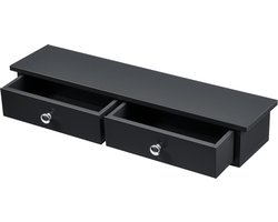 Wandplank met 2 lades zwevend MDF 60x15x10 cm zwart