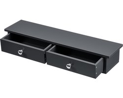 Wandplank met 2 lades zwevend MDF 60x15x10 donkergrijs