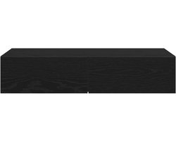 Wandplank met laden - Zwevende kast - Woonkamer decoratie - Minimalistisch ontwerp - 80x33x17 cm - Zwart