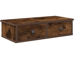 Wandplank met lades 60x25x15cm - Gebrukte houtlook - Wandopberging