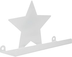 Wandplank met Ster - Wit - Metaal - 20x12,5cm