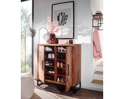 Wandplank - Moderne zwevende hangplank - Groot ontwerp voor woonkamer - Boekenplank Muurbevestiging - Massief Sheeshamhout - 30x80x10 cm