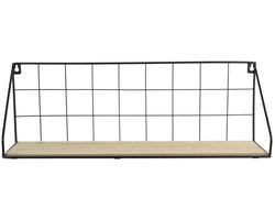 Wandplank - rechthoek - metaal/hout - 45 x 15 x 15 cm - 1 plank