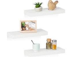 wandplank - set van 3 - 38 x 15 cm - zwevende plank - woonkamer - boekenplank