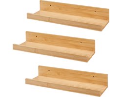 Wandplank set van 3 Gildeskål 40x13x7 cm bamboe