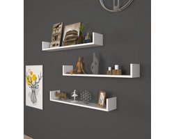 Wandplank set van 3 Höganäs 12x90x15 cm wit