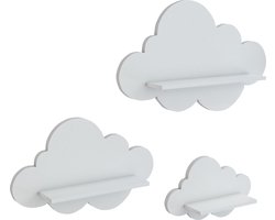 Wandplank set van 3 voor kinderen cm wit