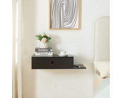Wandplank Stor met lade 65x30x15 cm zwart [en.casa]