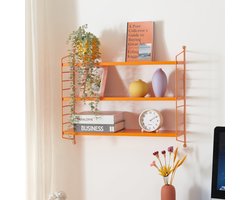 Wandplank Strängnäs set van 2 verstelbaar 50x60x15 cm oranje [en.casa]