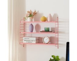 Wandplank Strängnäs set van 2 verstelbaar 50x60x15 cm roze [en.casa]