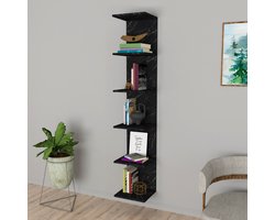 Wandplank Surahammar 180x34,5x30 cm marmer zwart