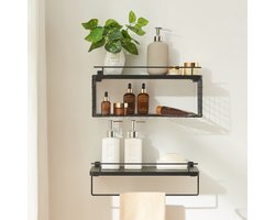 Wandplank Vik set van 2 zwart [en.casa]