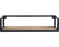 Wandplank Vintage 81 cm - Industriële Wandplank van Mangohout met Stalen Frame