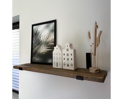 Wandplank | Wandrek | Robuust | Wandplank Hout | Staal | 80x20cm | Baan Woods