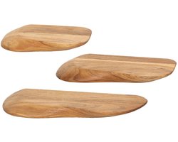 Wandplank Zwevend Boomstam Hout (50cm) - Set van 3 - Wandschap - Wandplank Hout 50 CM - Zwevende Wandplank / Boekenplank - Muurplankjes Zwevend - Nachtkastje - Muurplank Industrieel Zwevend Boomstam - Max. 50cm