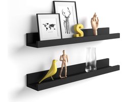 Wandplank Zwevend Hout 55x12 cm – Incl. Bevestigingsmateriaal – Boekenplank – Wanddecoratie Woonkamer / Slaapkamer / Keuken – Boomstam Muurplank