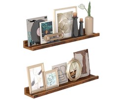 Wandplanken – Set van 2 - lengte 60 cm – houtlook - Vintage bruin