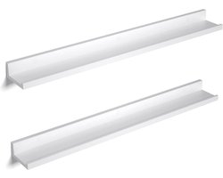 Wandplanken - Set Van 2 Wandplanken - Decoratieve Wandplanken - Rekken - Wandplanken - Displayplanken - Wit - 80 x 10 x 5/2 cm